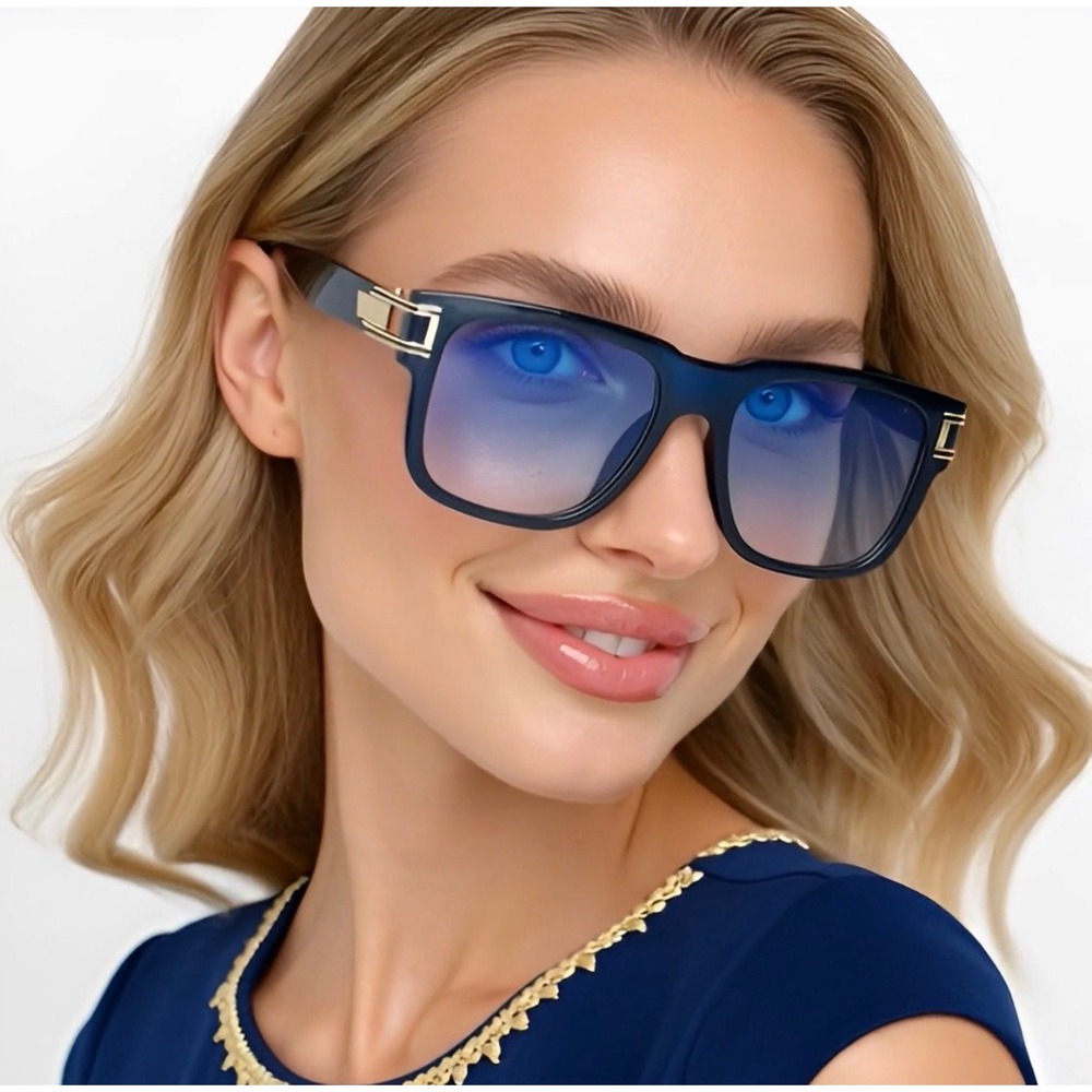 Vintage Vibe Retro Hipster Keyhole Square Horn Rim Women Sunglasses Gafas Luxury